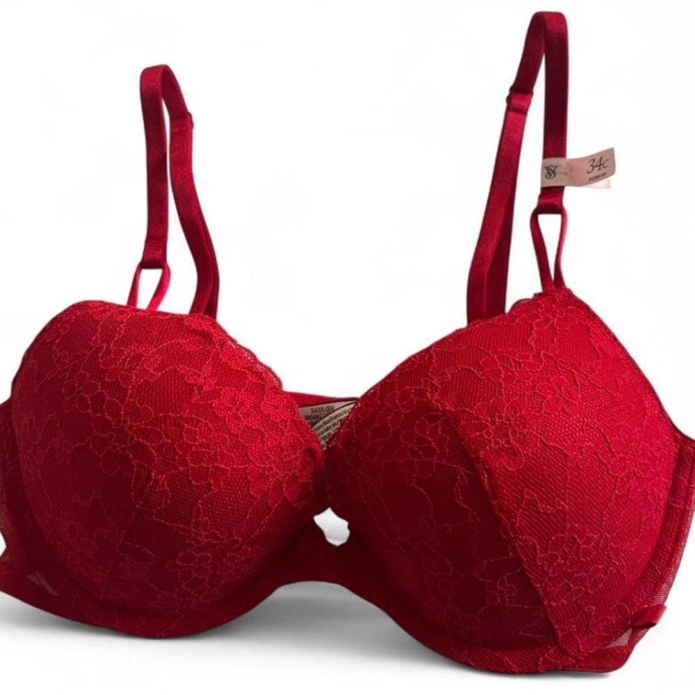 Victoria's Secret Red Push-up Lace Bra